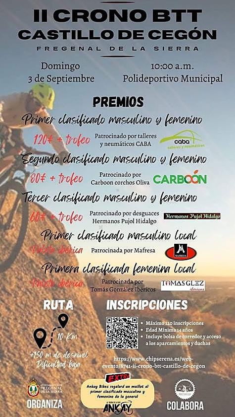 En septiembre vuelve la Crono BTT Castillo de Cegón