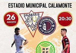 Calamonte y CD Extremadura se medirán en un amistosos en el