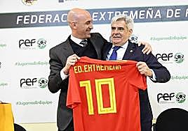 Luis Rubiales junto a Pedro Rocha.