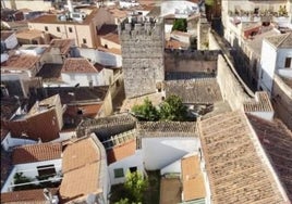 Vista aérea del tramo de muralla de la Torre del Aver, incluido en la segunda fase de la rehabilitación.