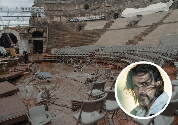 Suspendido el concierto de Juanes en el Teatro Romano de Mérida por la lluvia