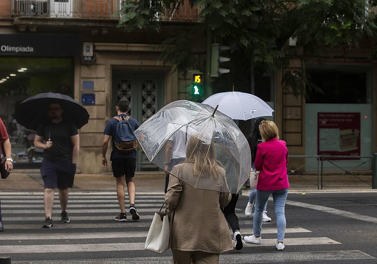 Lluvia en Cáceres.