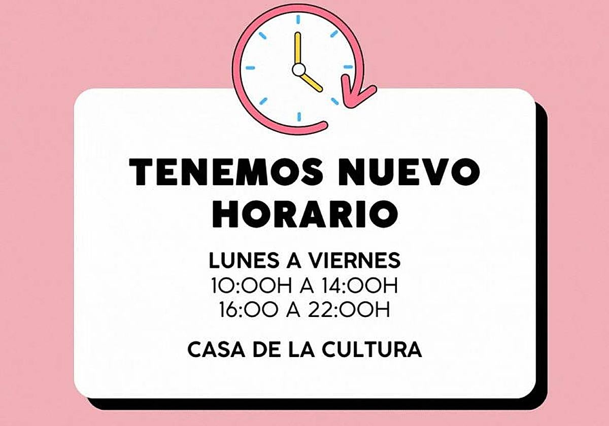 La Casa de Cultura vuelve al horario de invierno