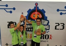 Marcos, Darío y Hugo, campeones de España en la WRO en la categoría Future Innovators.