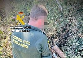 Imagen del proyectil de artillería hallado en Zarza Capilla.