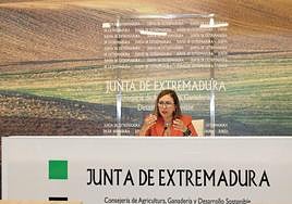 La nueva consejera de Agricultura, Mercedes Morán, en su intervención.