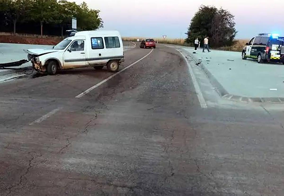 Vehículos siniestrado, en el lugar del accidente