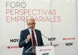 Justiniano Cortés, durante su intervención en el acto.