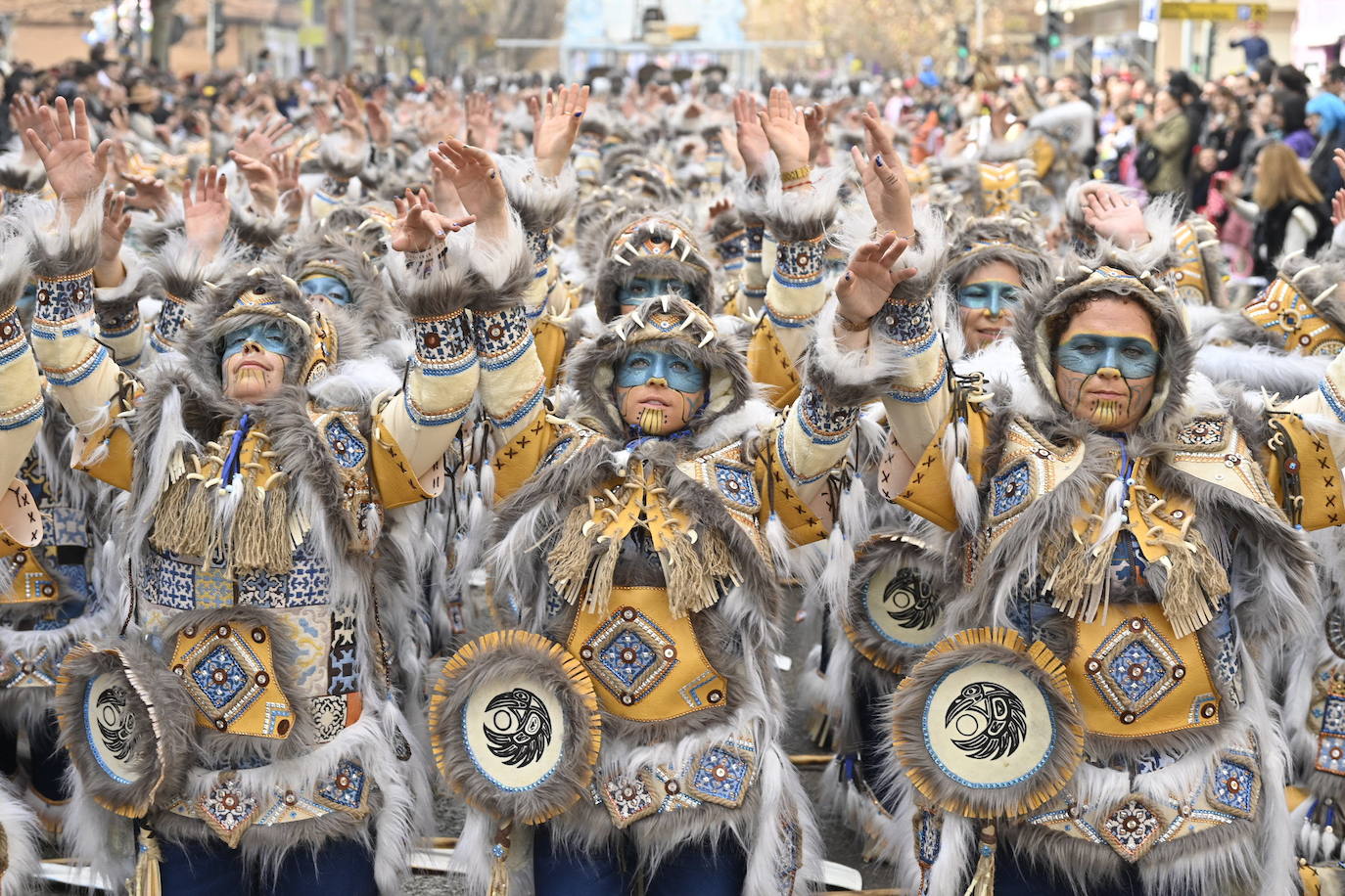 La comparsa iba disfrazada de inuits.