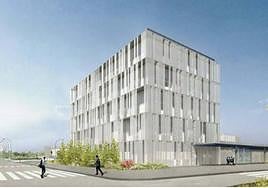 Recreación del edificio principal del centro energético.