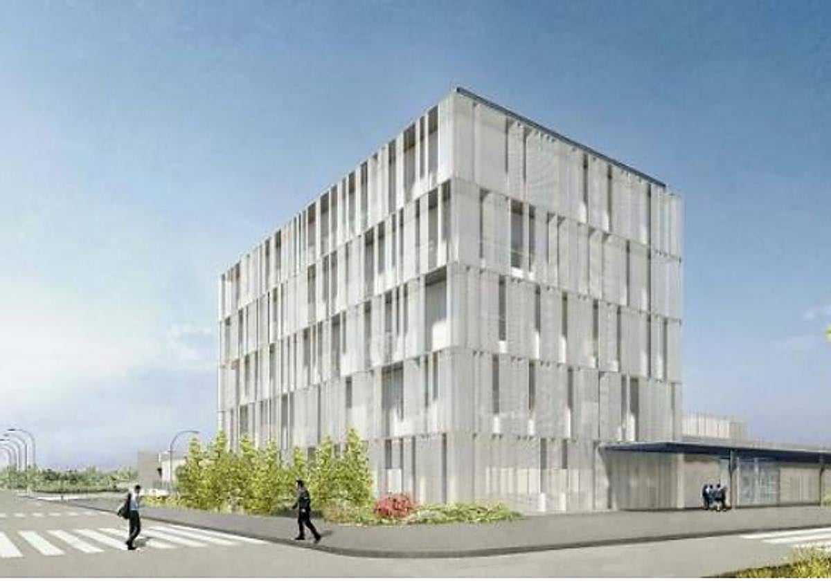 Recreación del edificio principal del centro energético.