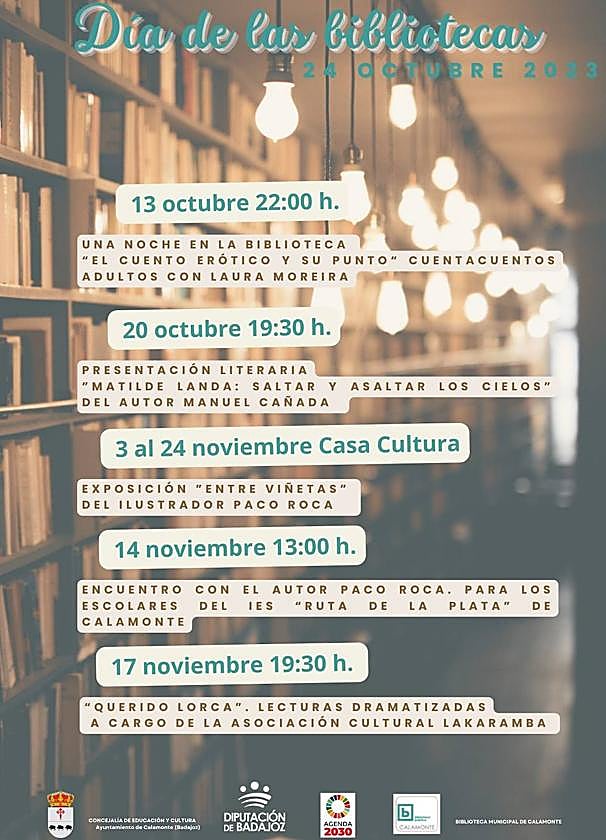 La biblioteca de Calamonte organiza varias actividades para el Día de las Bibliotecas