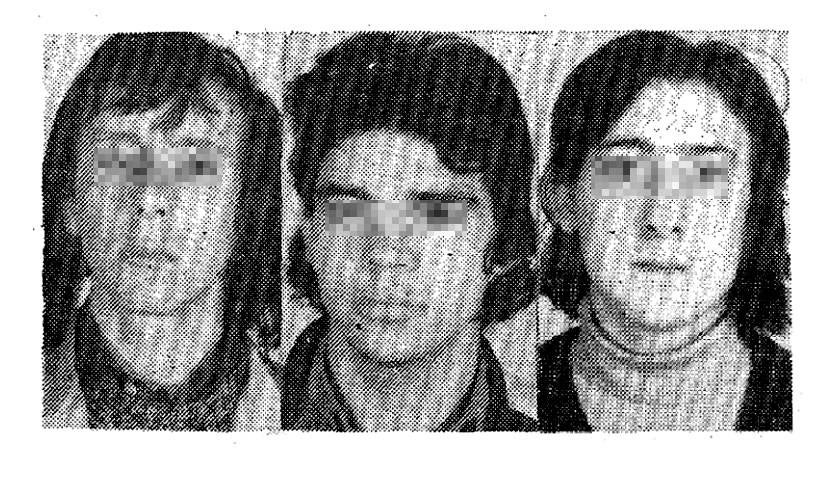 Los atracadores. De izquierda a derecha: Antonio A. G., Antonio R.G. y Jesús A.G. Este último fue quien disparó contra el militar cacereño.
