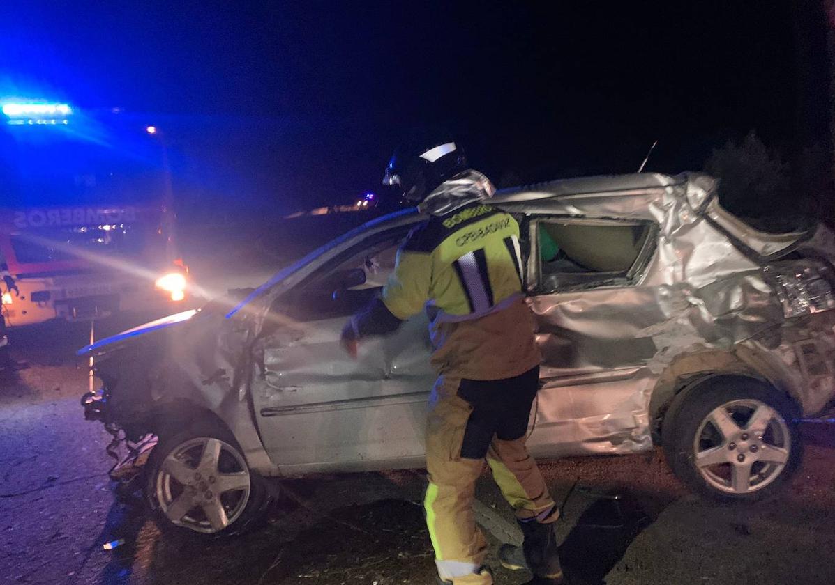 Un joven resultó herido en este accidente entre Higuera de la Serena e Higuera.