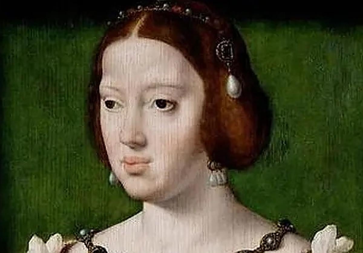 Leonor de Austria era nieta de los Reyes Católicos y hermana mayor de Carlos V. Fue reina de Portugal y de Francia.