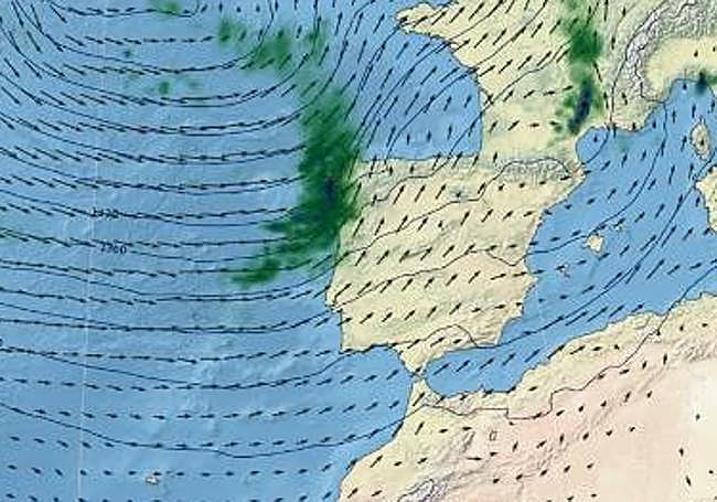 La borrasca Aline dará lugar a precipitaciones fuertes y/o persistentes en amplias zonas de la Península.