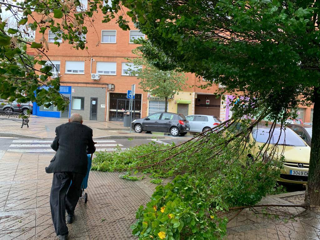 Temporal de viento y lluvia en Extremadura