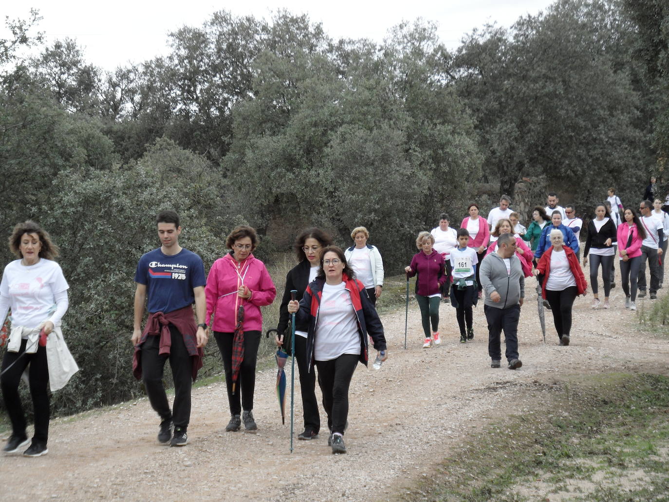Unas 400 personas participan en la V Marcha Rosa de Alburquerque