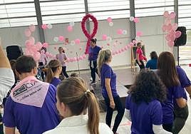 Duante la clase de zumba que animó la jornada