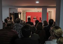 Fernández Vara durante su polémica intervención en los Premios Rafael Castilla en Llerena.