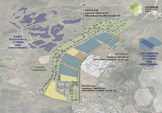 Plano con el desarrollo previsto del polígono CC Green.