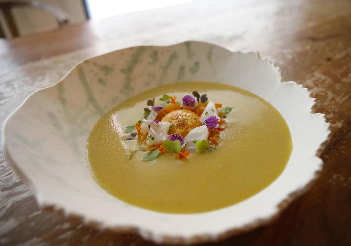 Esta vichyssoise de calabaza forma parte del menú Jaramago de Borona Bistró.