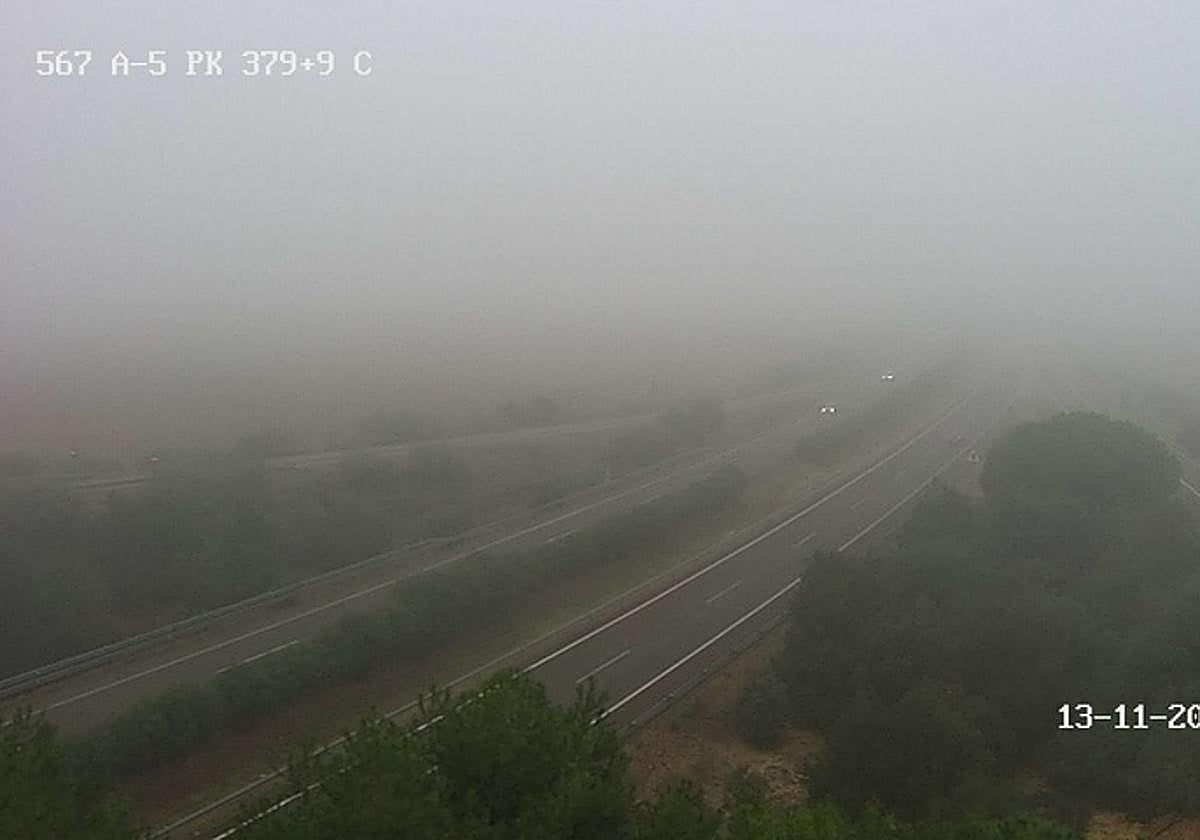 Bancos de niebla a la altura de Talavera la Real.