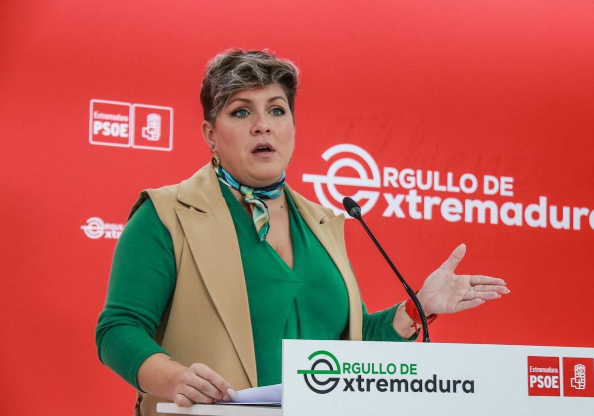 Soraya Vega, portavoz del PSOE de Extremadura.