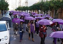 Manifestación en Badajoz con motivo del 25-N