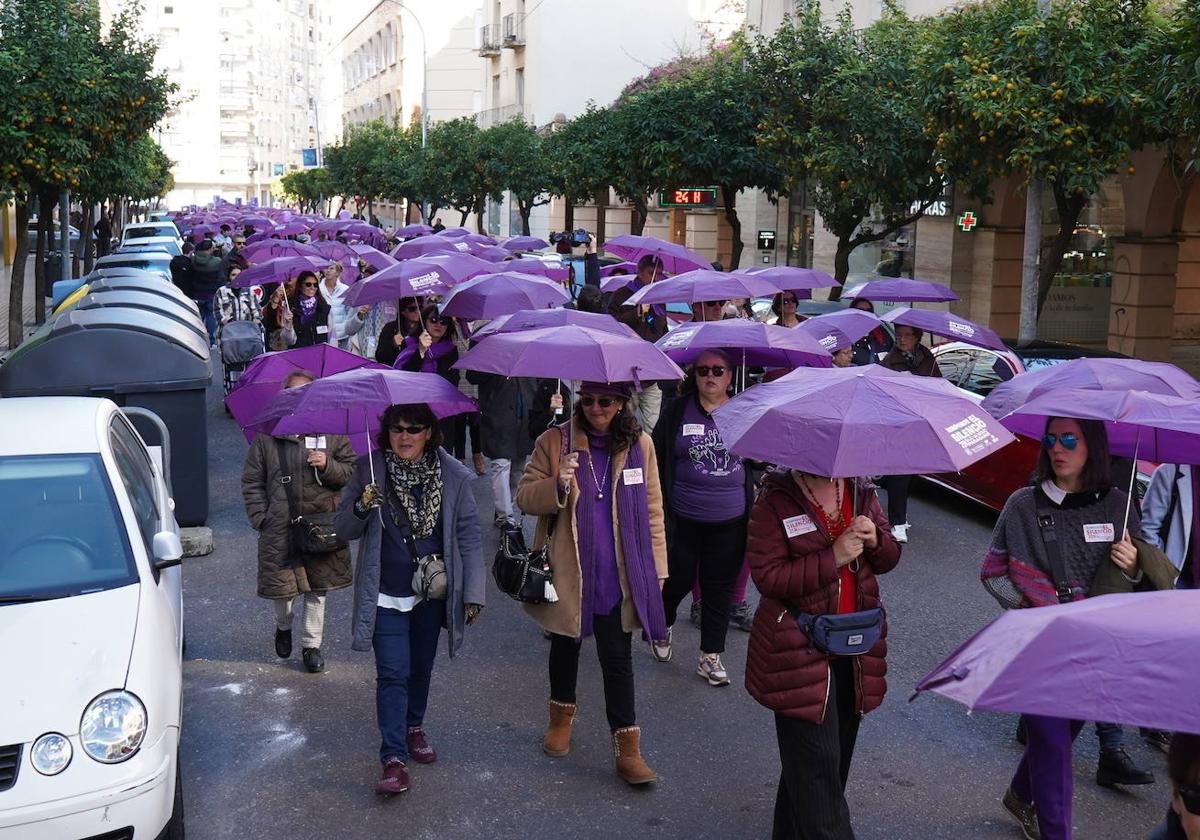 Manifestación en Badajoz con motivo del 25-N