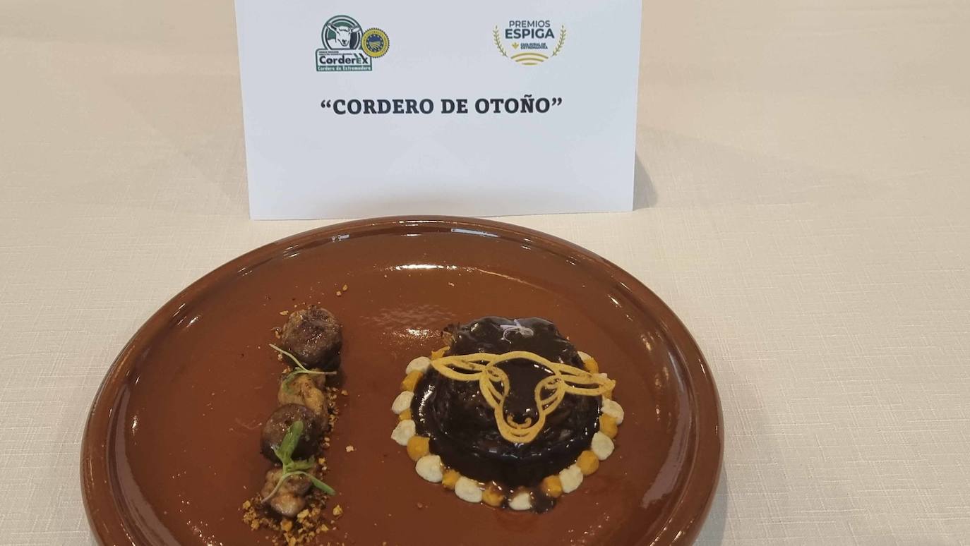 Platos elaborados para el premio de cocina premio Espiga, Cordero de Extremadura