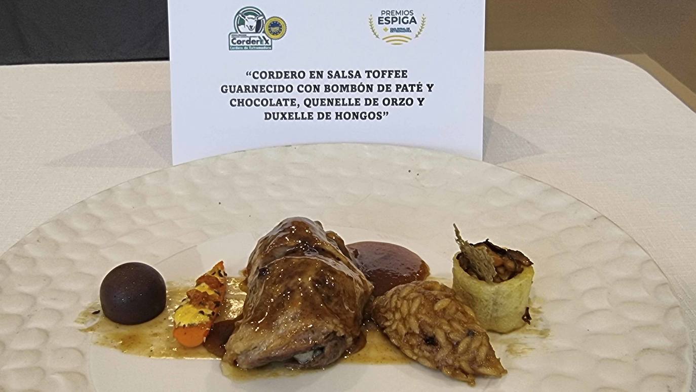 Platos elaborados para el premio de cocina premio Espiga, Cordero de Extremadura