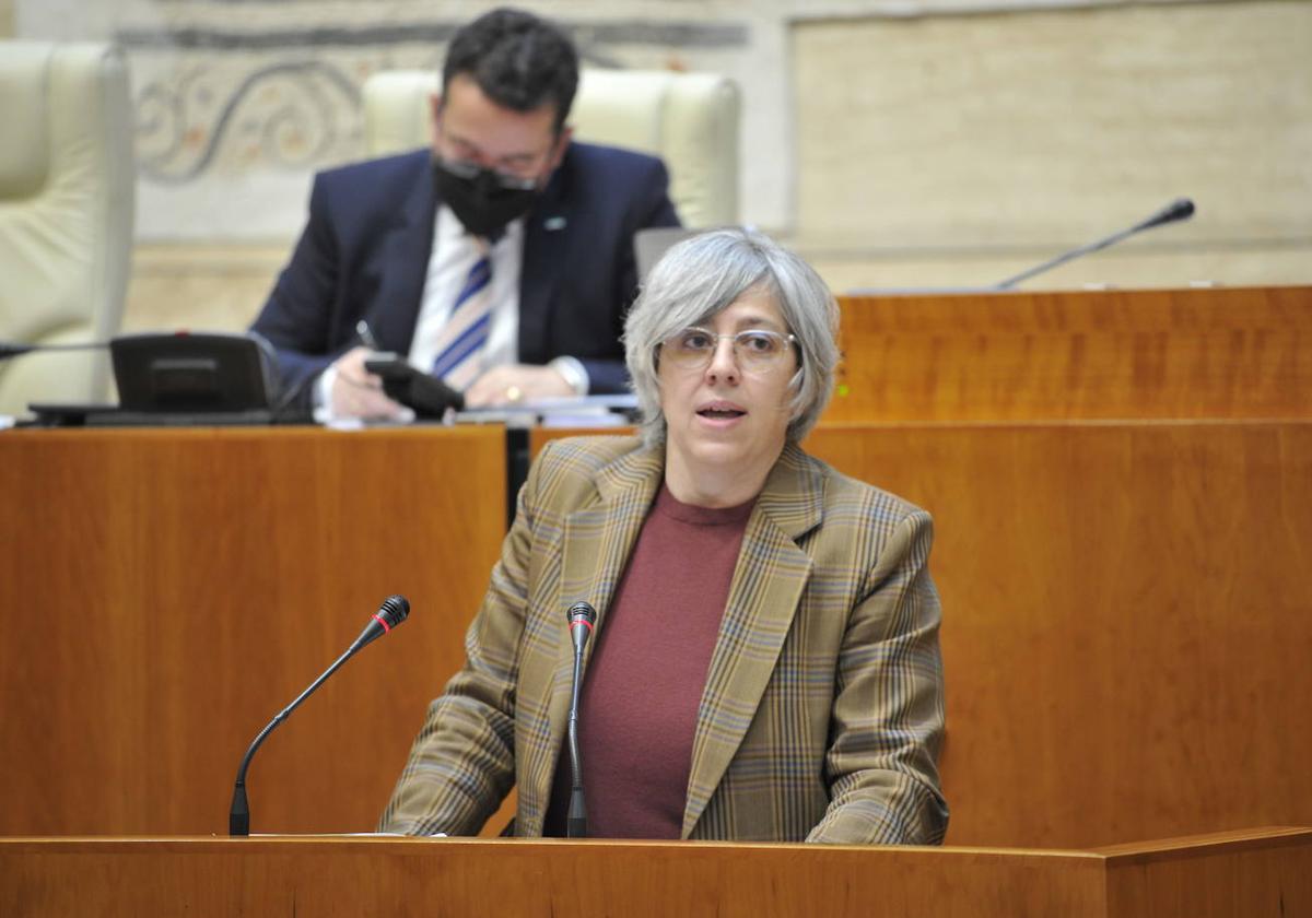 Leire Iglesias en la Asamblea de Extremadura en la pasada legislatura.