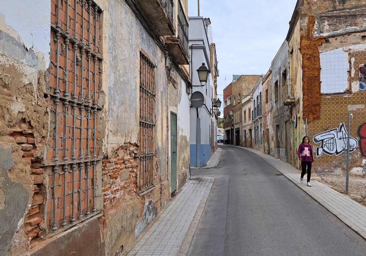 Calle Eugenio Hermoso del Casco Antiguo de Badajoz.