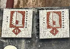 Mosaicos que serán colocados para recordar el Via Martyrum.