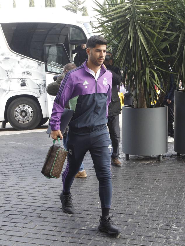 Marco Asensio a su llegada al Hotel V Centenario.