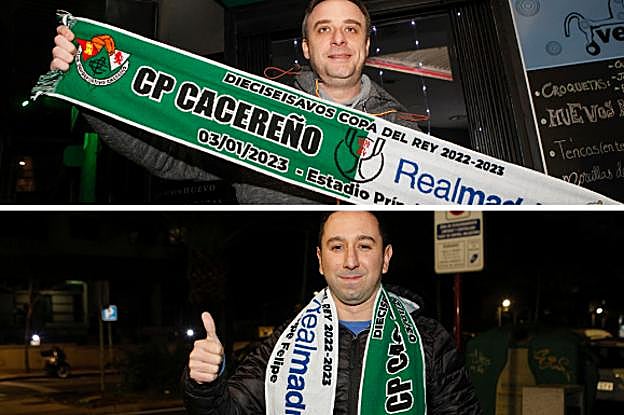 Gonzalo Gallego y José Manuel Tovar, con la bufanda conmemorativa. 