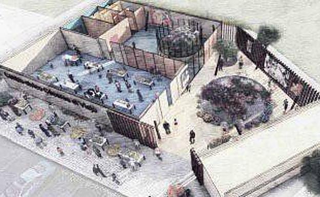 Recreación del centro desde arriba.