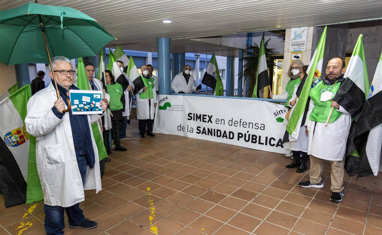 Imagen de archivo de una de las protestas de Simex en un hospital de la región. 