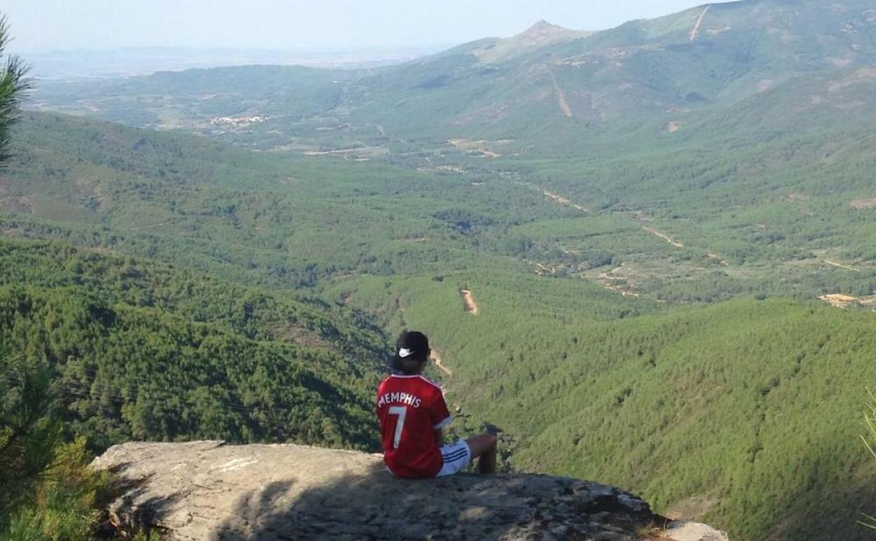 Una parte del monte que rodea a Descargamaría, en la Sierra de Gata, visto desde la conocida como 'Piedra Montá'. 