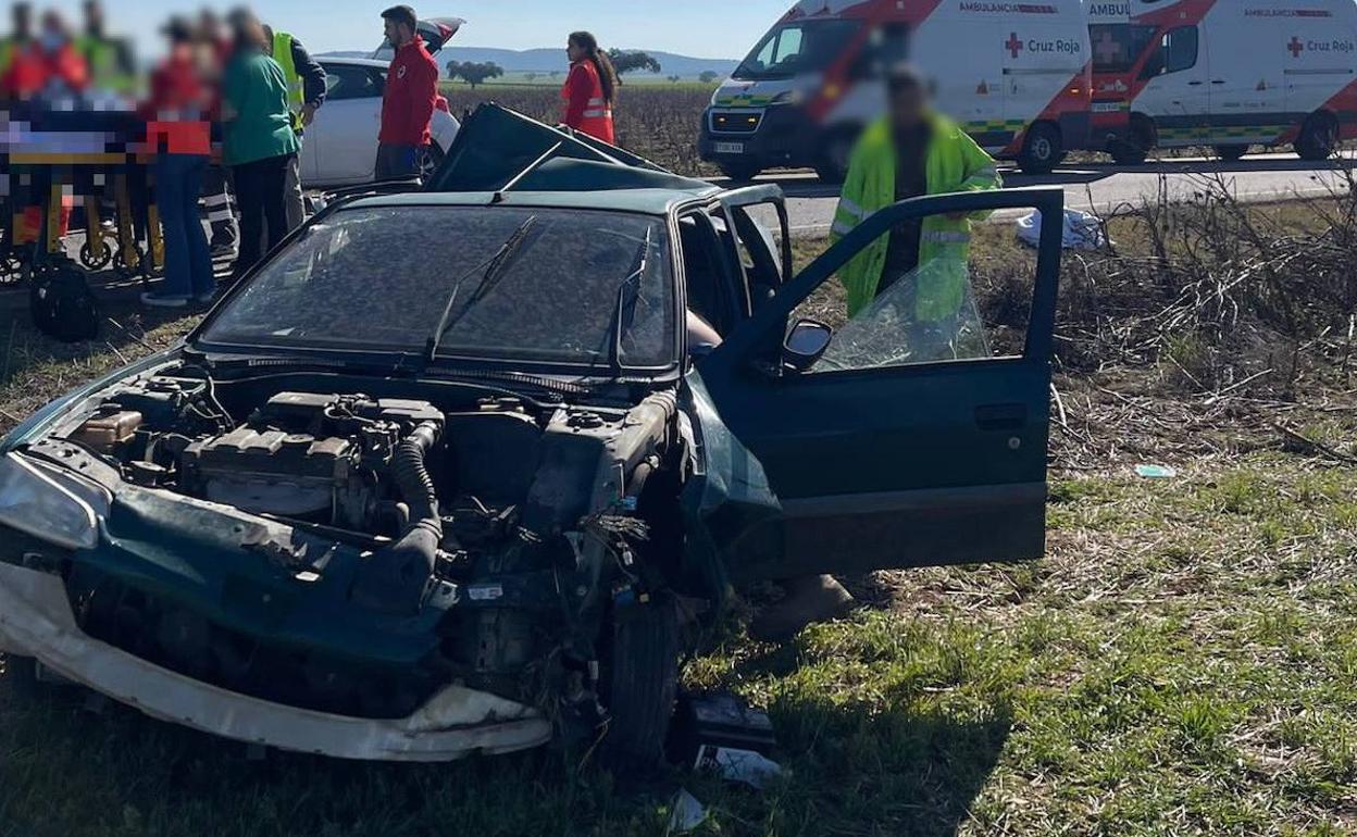 Estado en el que ha quedado el coche implicado en el accidente.