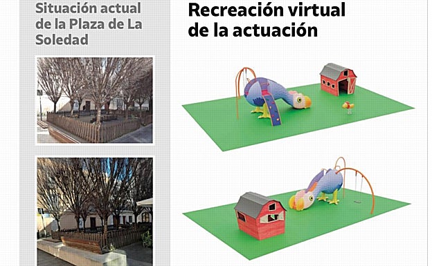 Reproducción de cómo quedará la plaza Virgen de la Soledad. 
