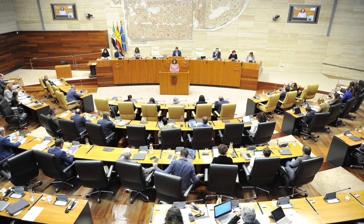 Sesión plenaria celebrada la pasada semana en la Asamblea de Extremadura. 