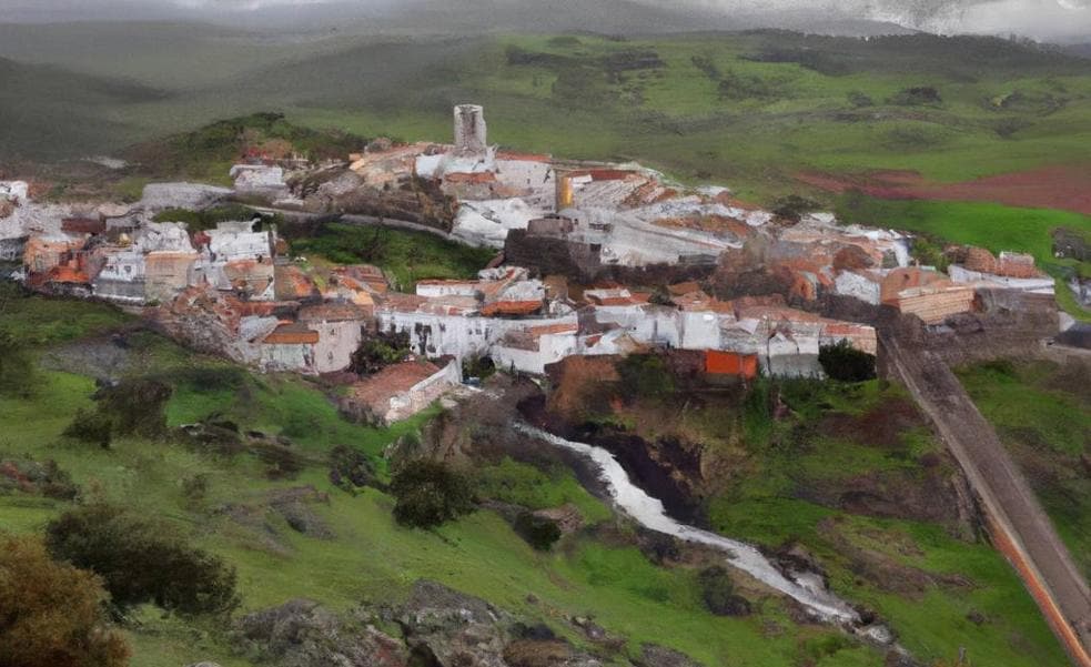 Así ilustra ChatGPT un pueblo de Extremadura./HOY