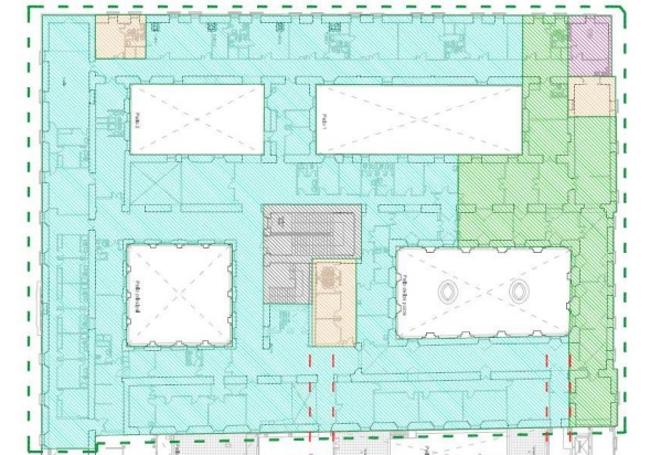 Plano de la primera planta del edificio.