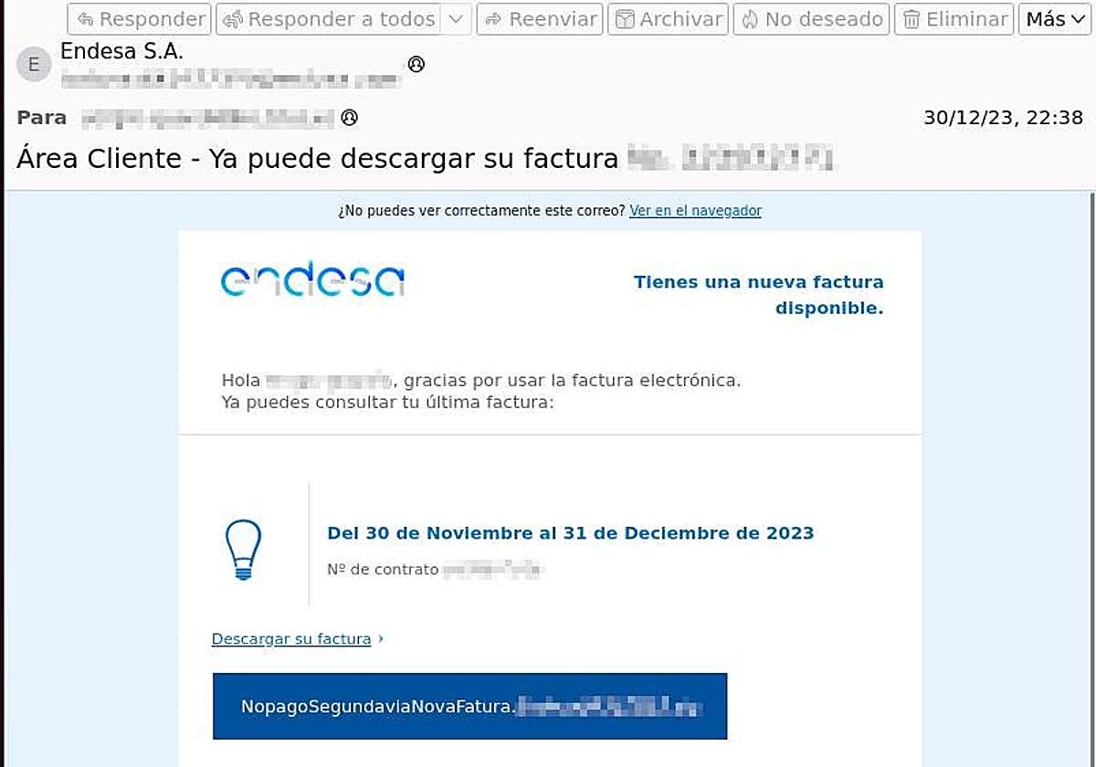Alerta fraude: Cuidado si recibes este correo de Endesa, pueden robar todos tus datos