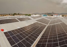 Cubiertas con paneles solares que la planta Eviosys tiene en Mérida.