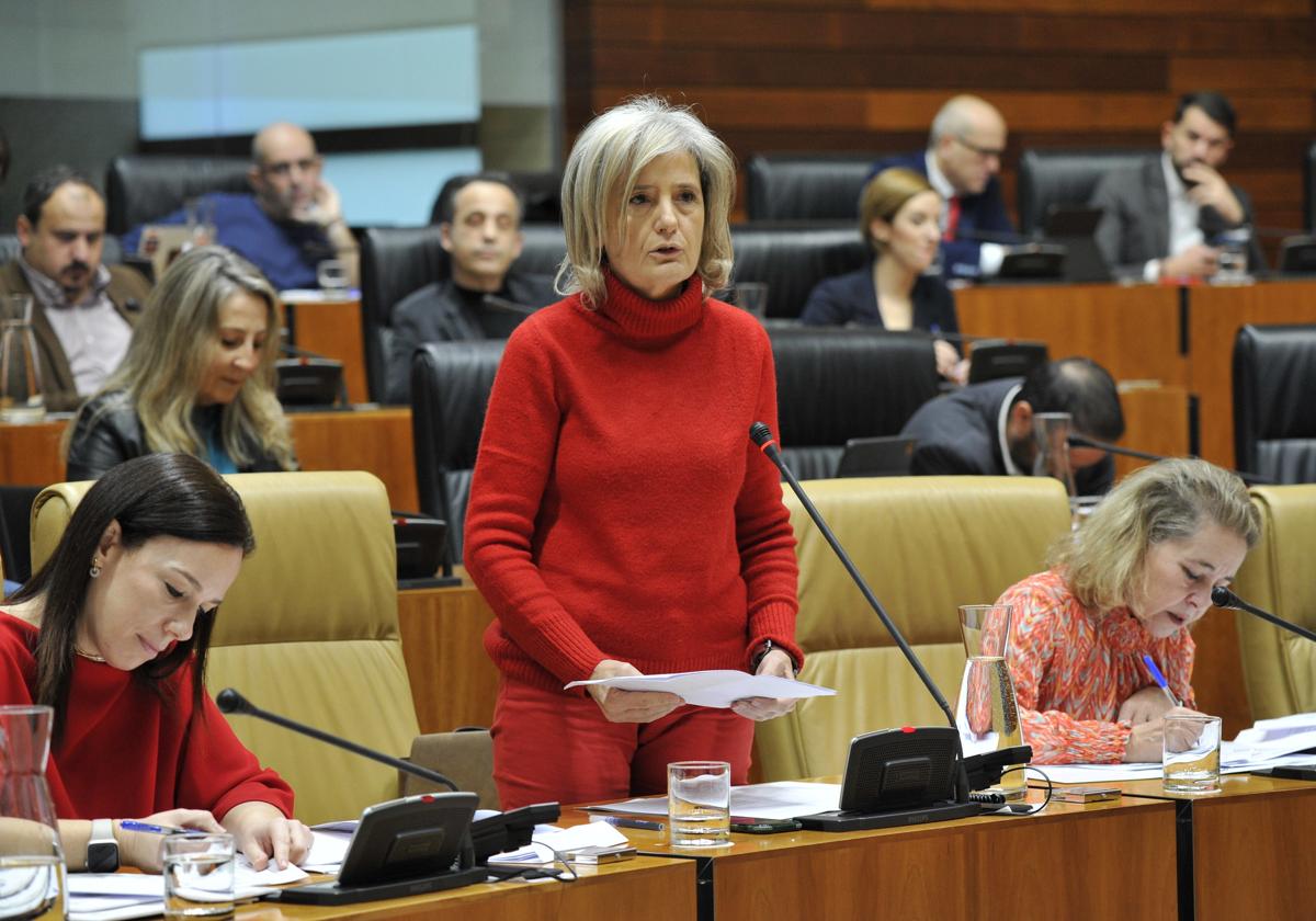 Intervención de la la consejera de Cultura y portavoz de la Junta de Extremadura, Victoria Bazaga.