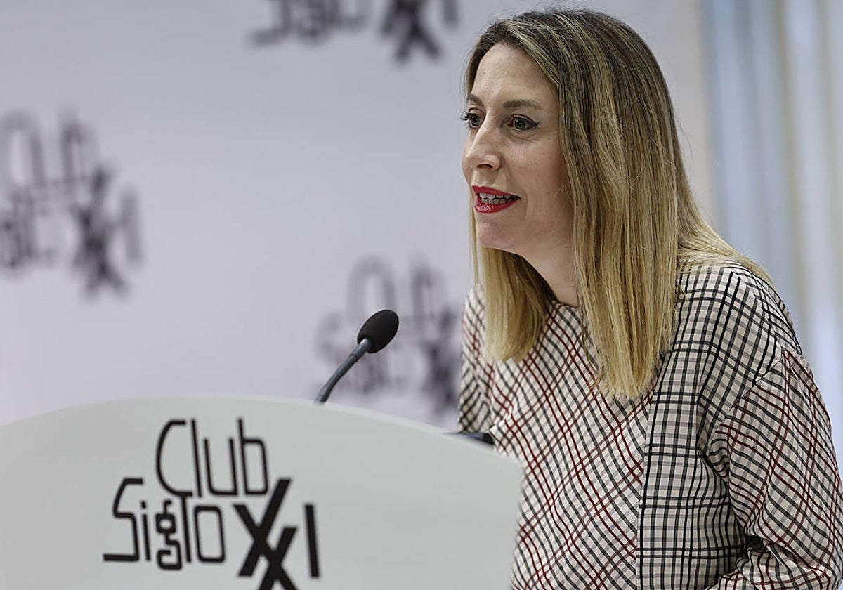 María Guardiola, presidenta de la Junta, en el Club Siglo XXI el pasado jueves.