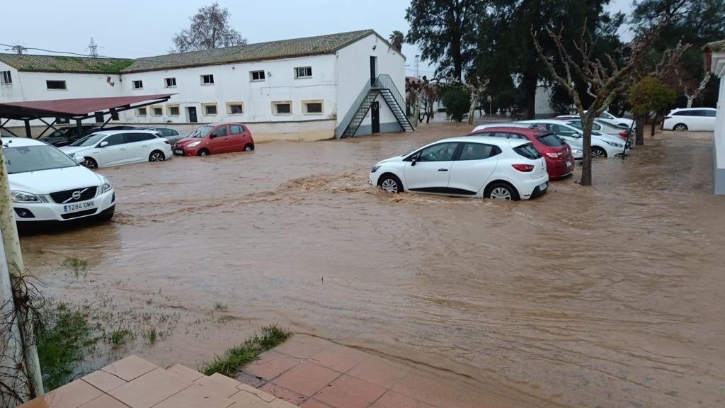 Inundación en el IES Virgen de Bótoa. 